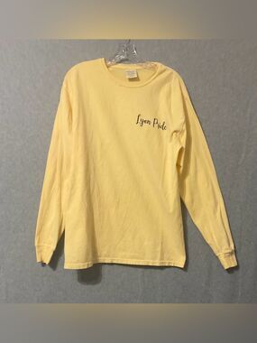Comfort Wash Mens  Yellow Long Sleeve Cotton Shirt Casual Workwear Lion Sz M